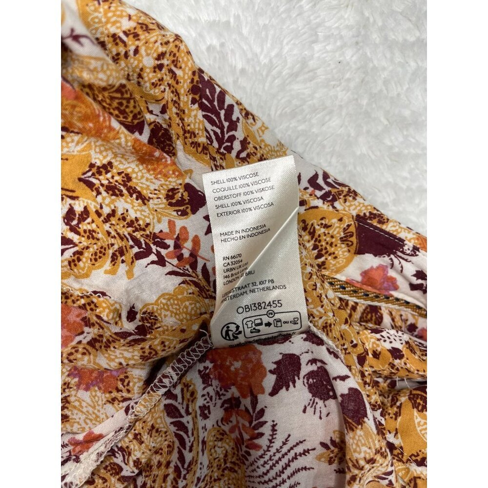 Pilcro Anthropologie Romy Relaxed Button Down Shirt Large Yellow Floral Paisley - Picture 6 of 7